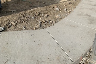 Concrete sidewalk and walkway installation